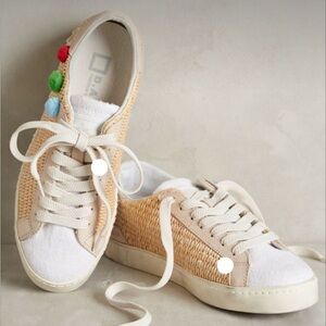NEW Anthropologie D.A.T.E. premium Pom Pom Sneakers Size 8.5